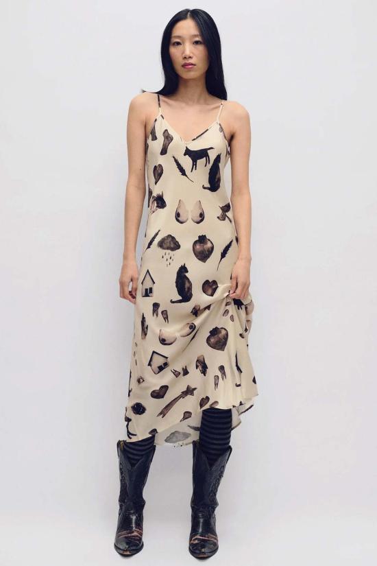  Tamarind 라운지 웨어 타마린드 실크 런드리 90년대 슬립 드레스 미라클 헤이즐넛