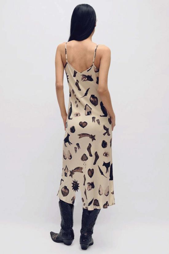  Tamarind 라운지 웨어 타마린드 실크 런드리 90년대 슬립 드레스 미라클 헤이즐넛 - OTHER BRANDS