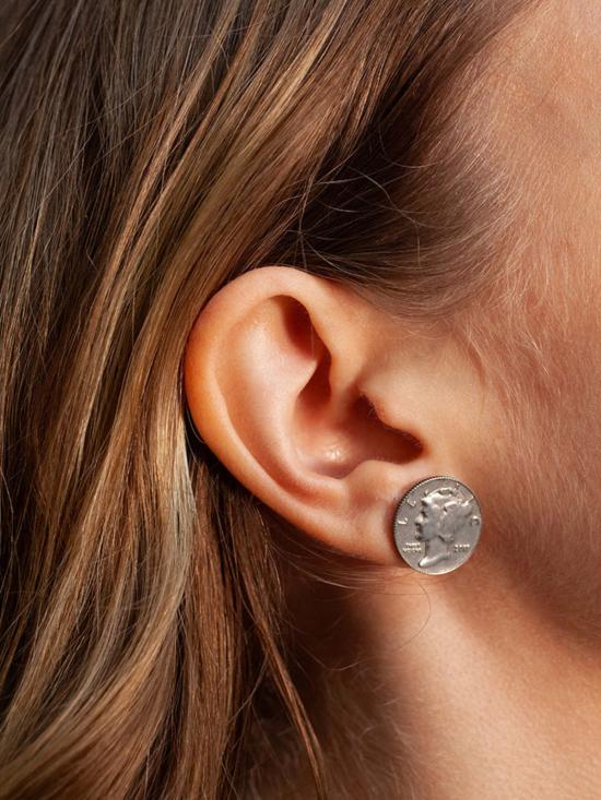  LL 이어링 Ll Llc 다임 스터드 귀걸이 스털링 실버 - OTHER BRANDS