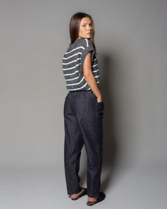 25SS 브루넬로 쿠치넬리 스트레이트 팬츠 MA782P5567 C001 DENIM SCURO - BRUNELLO CUCINELLI