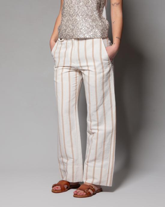 25SS 브루넬로 쿠치넬리 스트레이트 팬츠 MH551P8833 C001 BIANCO MARRONE - BRUNELLO CUCINELLI