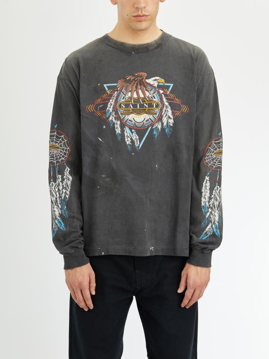 25FW 세인트 미카엘 긴팔 티셔츠 LSMHR80000C40 Black