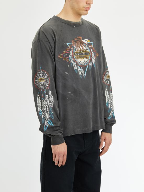 25FW 세인트 미카엘 긴팔 티셔츠 LSMHR80000C40 Black - SAINT MXXXXXX