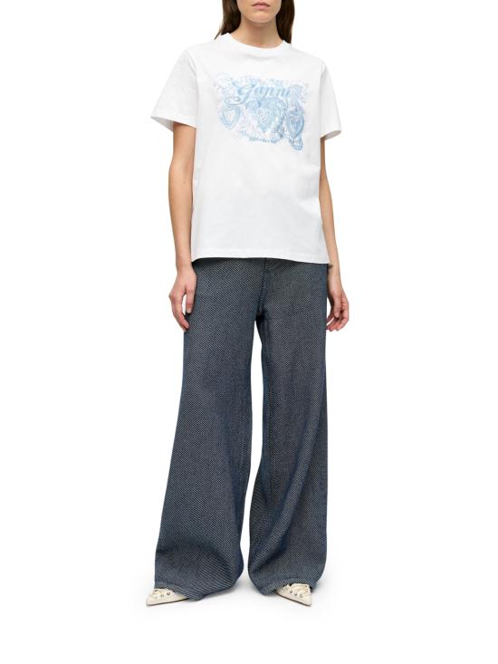 25SS 가니 반팔 티셔츠 T4158151 BRIGHT WHITE DOM - GANNI