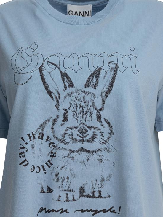 25SS 가니 반팔 티셔츠 T4155326 SOFT CHAMBRAY DOM - GANNI