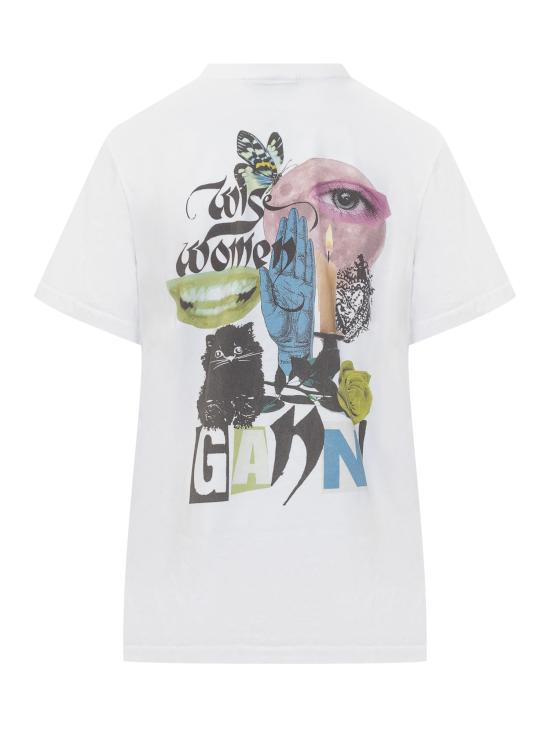 25SS 가니 반팔 티셔츠 T4157151 BRIGHT WHITE DOM - GANNI