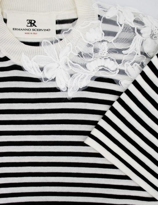 25SS 에르마노 설비노 반팔 티셔츠 D465L724APRETQ A4626 Black - ERMANNO SCERVINO