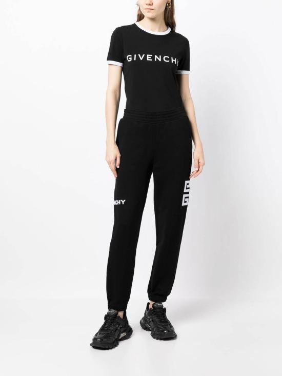  지방시 반팔 티셔츠 BW70BF3YAC004004BLACKWHITE Black - GIVENCHY