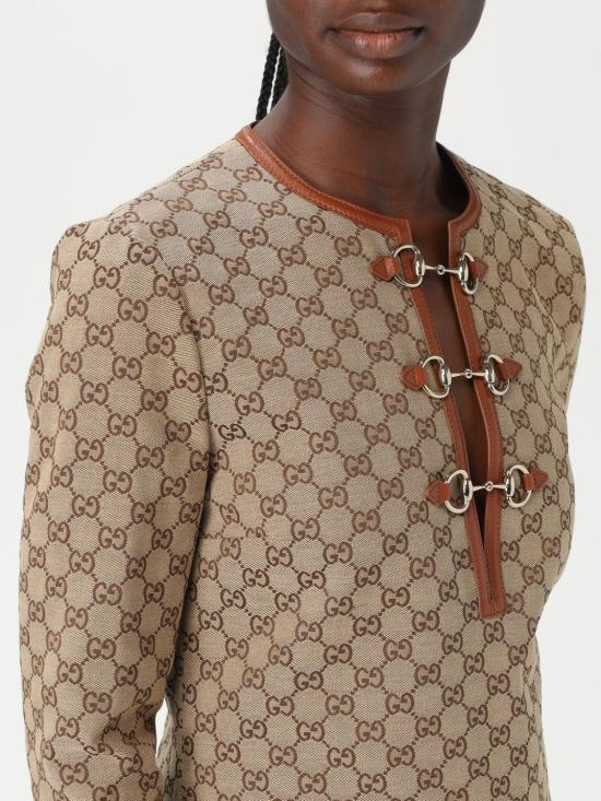 25FW 구찌 홀스빗 GG 캔버스 드레스  820404Z8BZA 2190 Camel - GUCCI