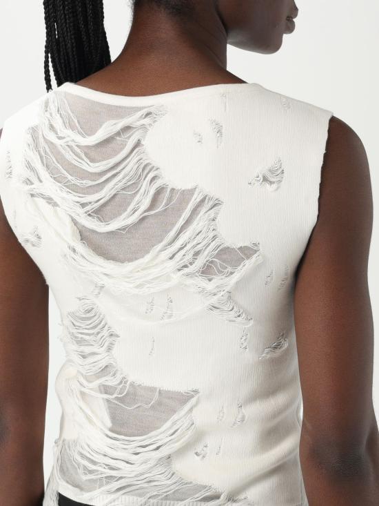 25FW MM6 메종마르지엘라 민소매 티셔츠 S62NC0169M13121 101 White - MM6 MAISON MARGIELA