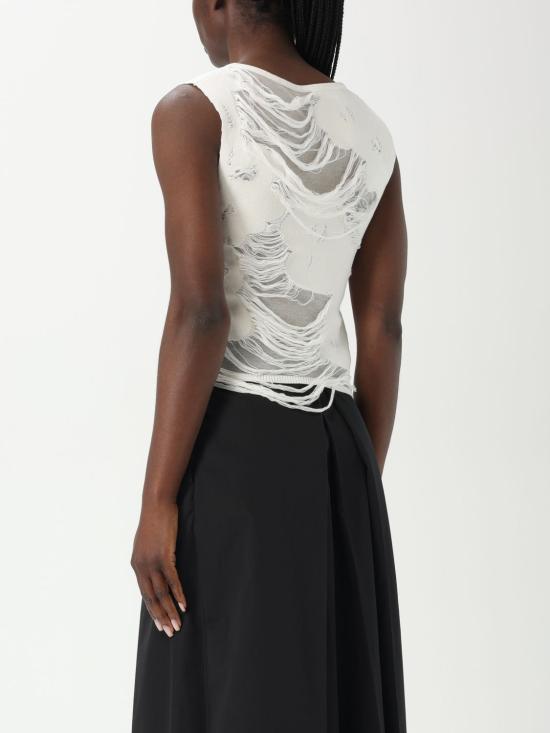 25FW MM6 메종마르지엘라 민소매 티셔츠 S62NC0169M13121 101 White - MM6 MAISON MARGIELA