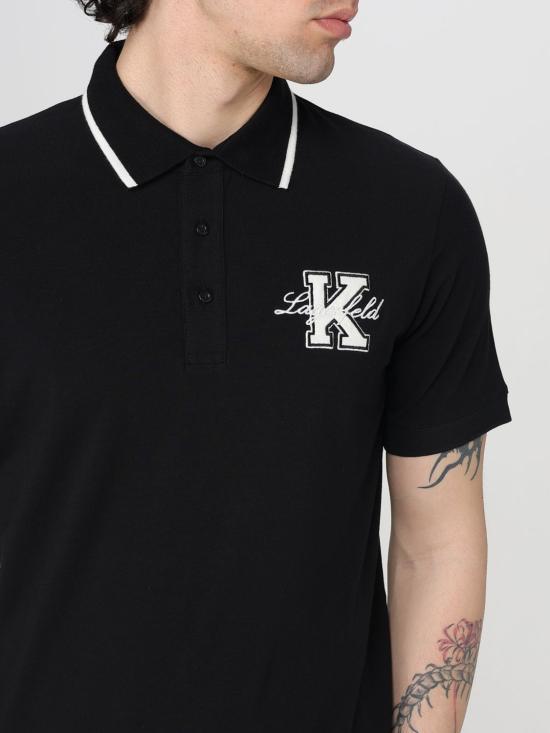 25SS 칼라거펠트 폴로 티셔츠 KM745015552221 990 Black - KARL LAGERFELD