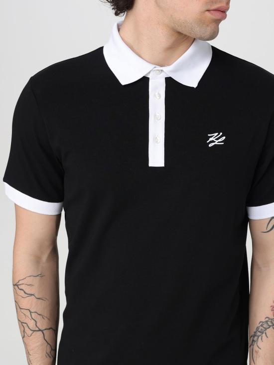 25FW 칼라거펠트 폴로 티셔츠 KM745017552235 990 Black - KARL LAGERFELD