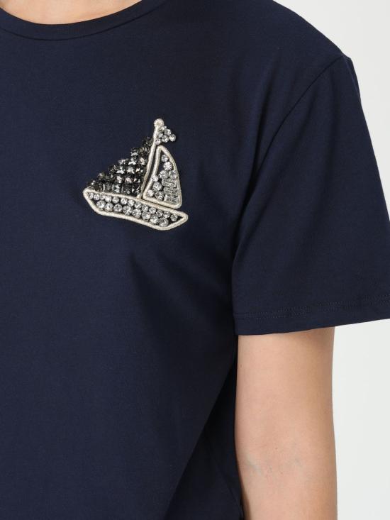 25FW 리우조 반팔 티셔츠 CA5371J6308 M9319 Blue - LIU JO