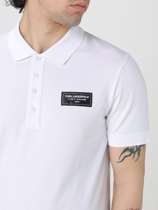 25SS 칼라거펠트 폴로 티셔츠 KM745019 10 White - KARL LAGERFELD