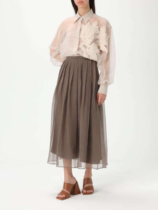 25SS 브루넬로 쿠치넬리 스커트 MF940G3375 C2925 Brown - BRUNELLO CUCINELLI