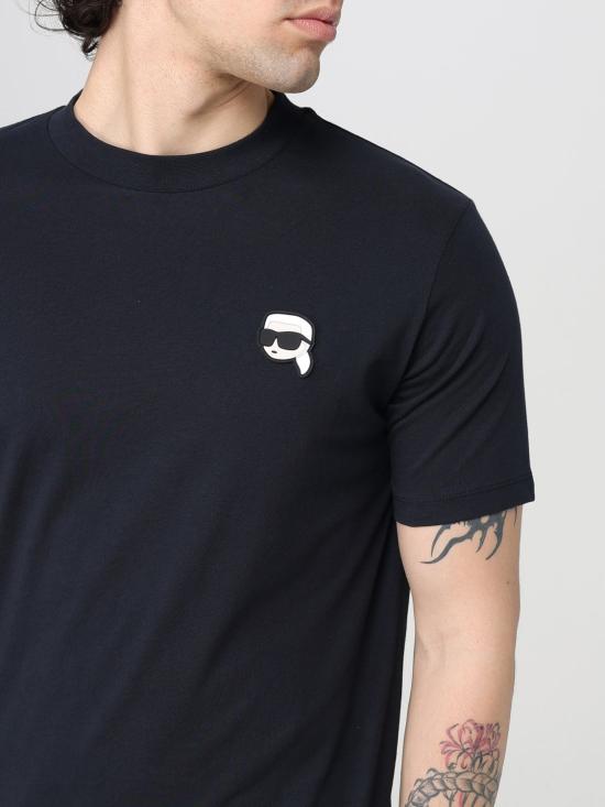 25FW 칼라거펠트 반팔 티셔츠 KM755710 690 Navy - KARL LAGERFELD