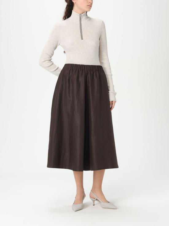 25SS 브루넬로 쿠치넬리 스커트 ML142G3767 C273 Brown - BRUNELLO CUCINELLI