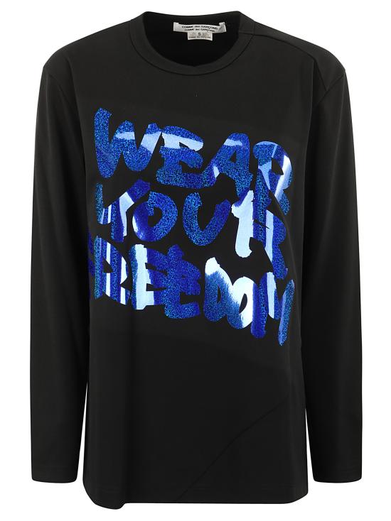  꼼데가르송 긴팔 티셔츠 RNT004W24 1 BLACK BLUE