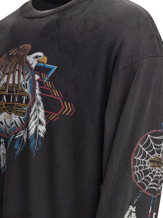 25SS 세인트 미카엘 긴팔 티셔츠 SM HR8 0000 C40BK Black - SAINT MXXXXXX