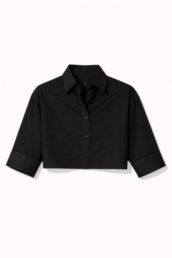  The Tile Club 반팔 티셔츠 타일 클럽 간셋 팝린 크롭 셔츠 블랙