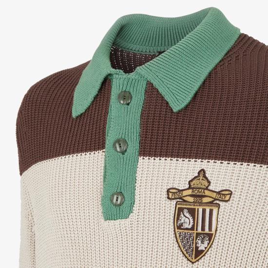  펜디 폴로 티셔츠 FZC358 AU7S F1RWU BROWN DOM - FENDI