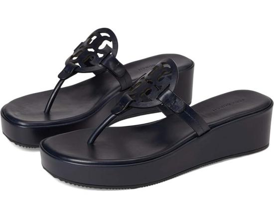  토리버치 뮬/슬리퍼 밀러 웨지  뉴 네이비 - TORY BURCH