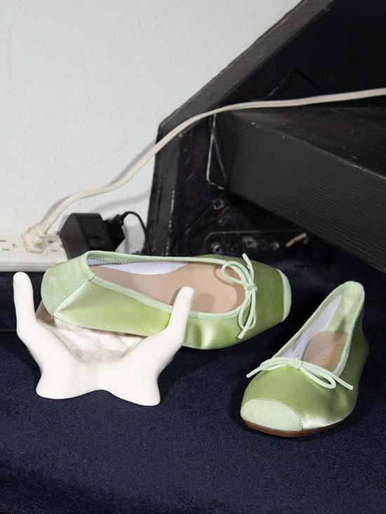  하이 플랫 슈즈 X 레퀸스 하모니 발레리나 라이트 그린 - HAI