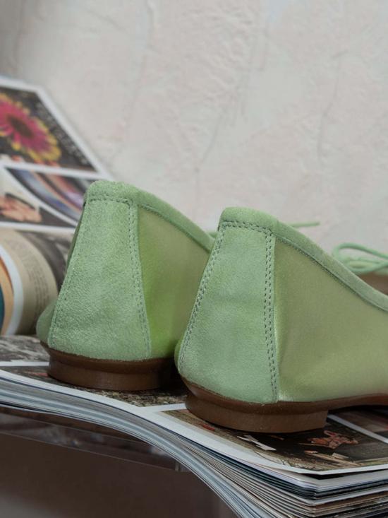  하이 플랫 슈즈 X 레퀸스 하모니 발레리나 라이트 그린 - HAI