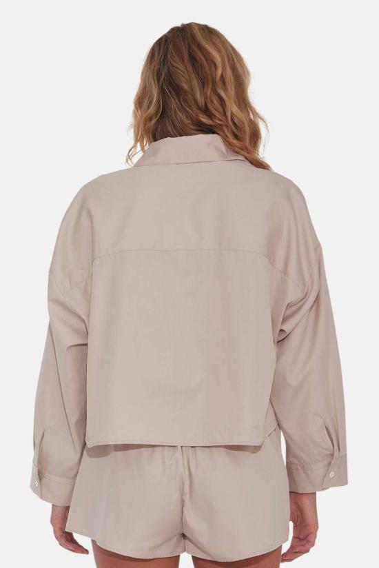  The Tile Club 후드 티셔츠 타일 클럽 간셋 팝린 크롭 셔츠 베이지 - THE TILE CLUB