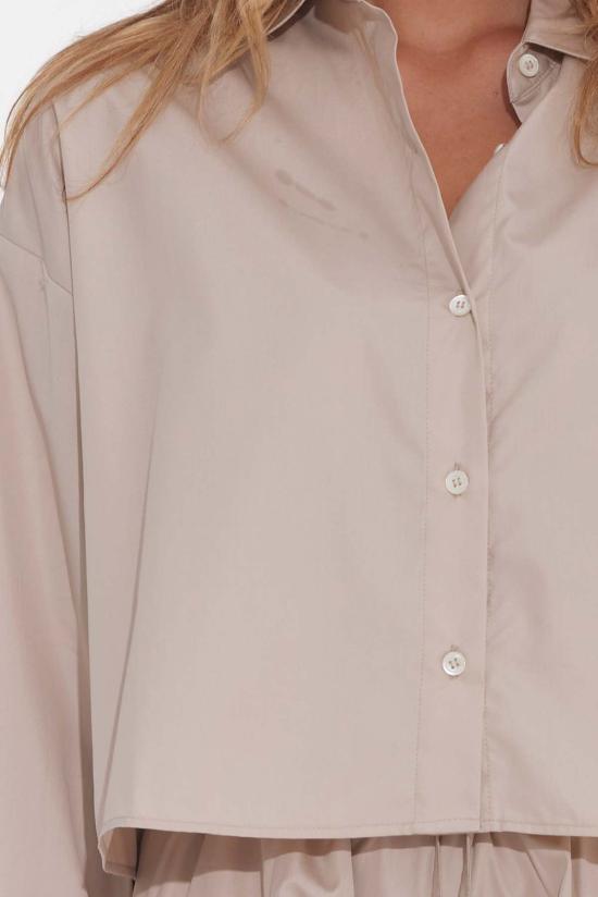  The Tile Club 후드 티셔츠 타일 클럽 간셋 팝린 크롭 셔츠 베이지 - THE TILE CLUB