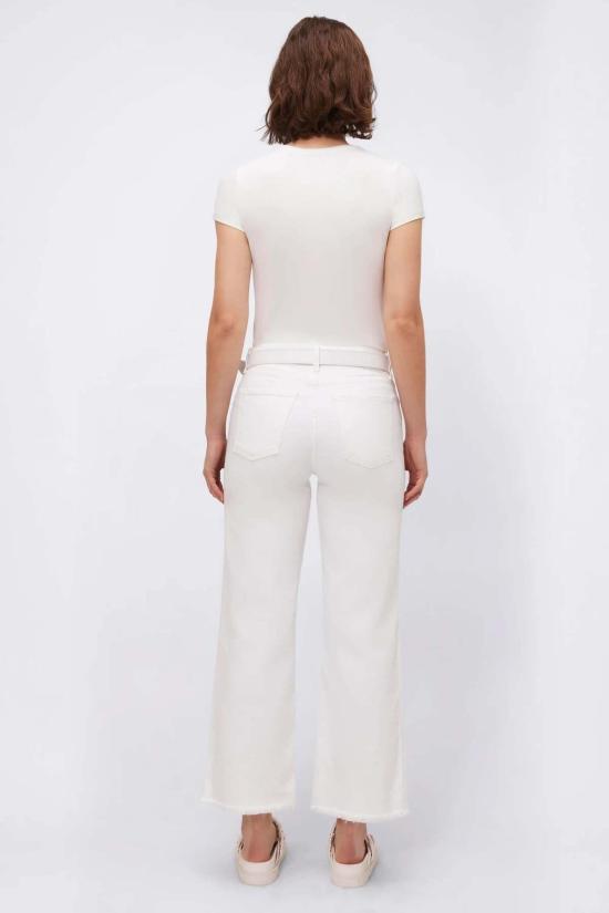  심카이 데님 팬츠 주드 하이라이즈 크롭 와이드 레그 디스트레스드 화이트 - SIMKHAI