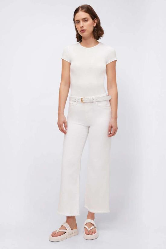  심카이 데님 팬츠 주드 하이라이즈 크롭 와이드 레그 디스트레스드 화이트 - SIMKHAI