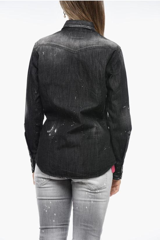  디스퀘어드2 데님 셔츠 S75DL0819 S30826 900 Black - DSQUARED2
