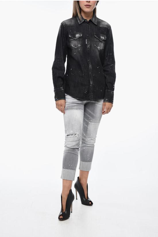  디스퀘어드2 데님 셔츠 S75DL0819 S30826 900 Black - DSQUARED2