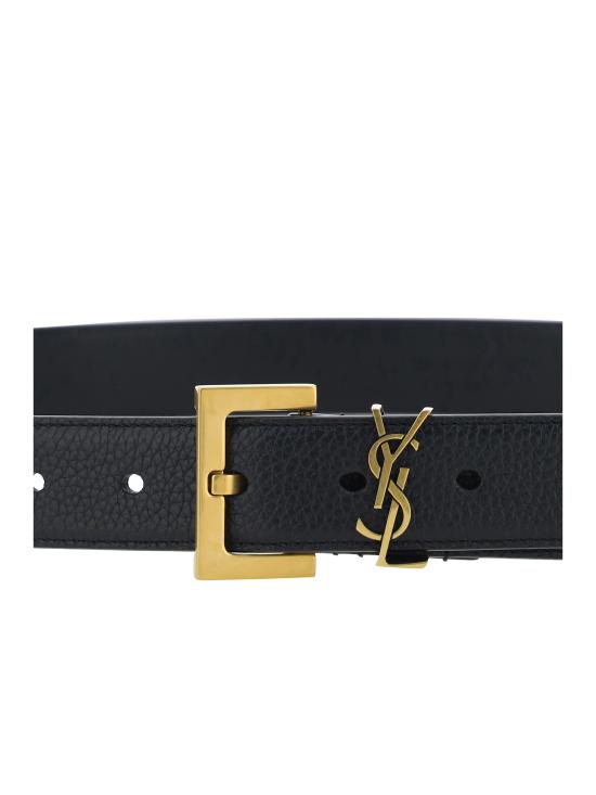 26SS 생로랑 가죽 벨트 634440DTI0W 1000 BLACK - SAINT LAURENT