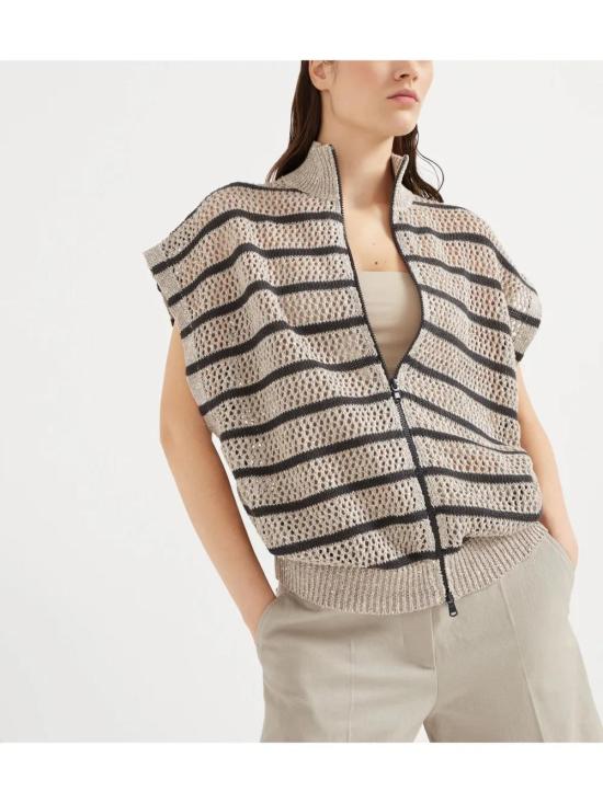 25SS 브루넬로 쿠치넬리 가디건 MCO558916 CHI53 BEIGE FREDDO LIGNITE - BRUNELLO CUCINELLI