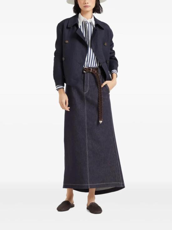 25SS 브루넬로 쿠치넬리 롱 스커트 ML133G3776 C551 BLU - BRUNELLO CUCINELLI