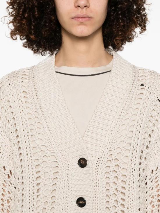 25SS 브루넬로 쿠치넬리 가디건 M8E389106 C9437 WHITE BEIGE - BRUNELLO CUCINELLI