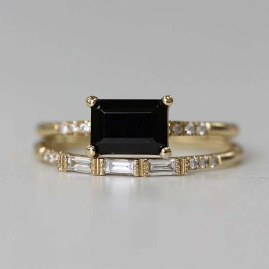  제니 권 디자인스 반지 제니 권 디자인 3 바게트 이퀄리브리엄 링 - JENNIE KWON DESIGNS