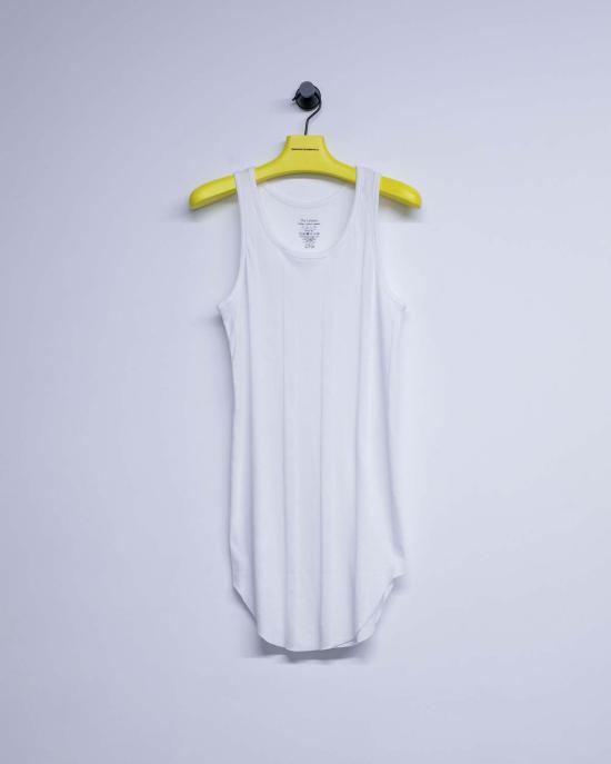  더 레터스 민소매 티셔츠 레터스 랜덤 텔레코 코튼 라운드 리브 탱크 화이트 - THE LETTERS