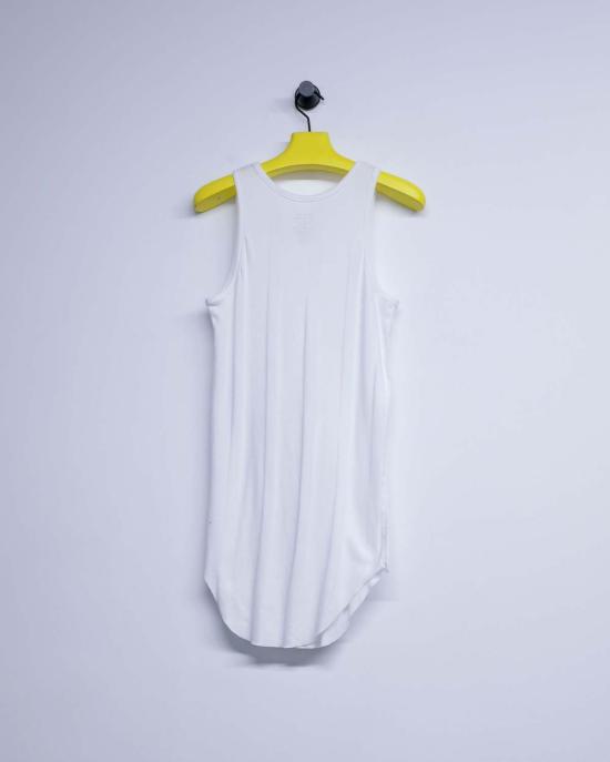  더 레터스 민소매 티셔츠 레터스 랜덤 텔레코 코튼 라운드 리브 탱크 화이트 - THE LETTERS