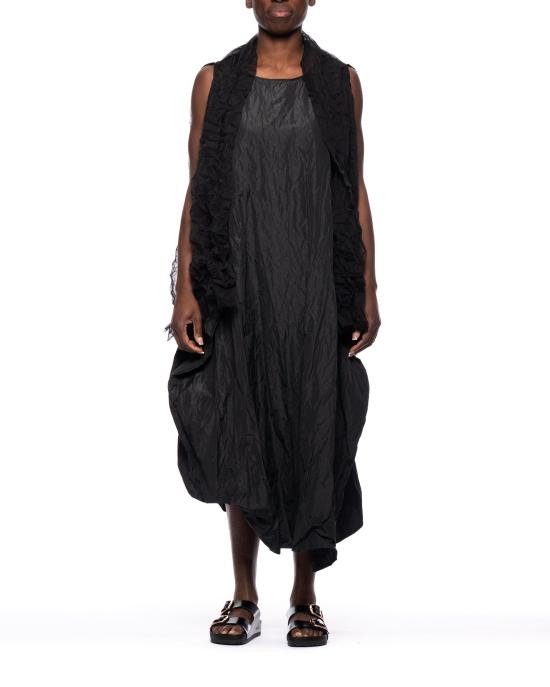 25SS 마리아 칼데라라 케이프 여성 조끼 T112 9 블랙