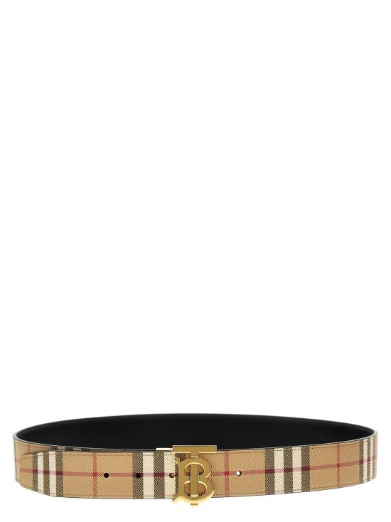 26SS 버버리 리버시블 체크 TB 가죽 벨트 8070286ARCHIVEBEIGEGOLD Multicolor