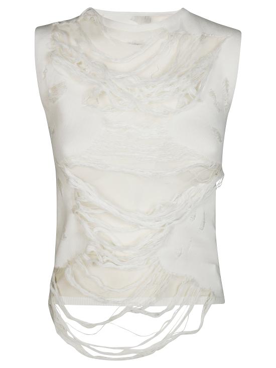 25SS MM6 메종마르지엘라 민소매 티셔츠 S62NC0169 M13121 102 Bianco