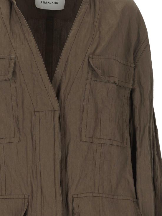 25SS 살바토레 페라가모 미디 스커트 13G998 782567 CONCRETE - SALVATORE FERRAGAMO