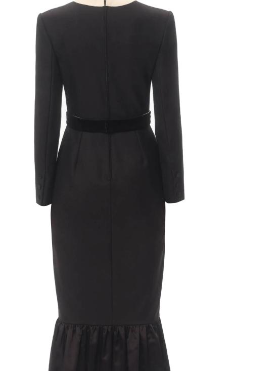 25SS 발렌티노 PAP 미디 원피스 6B0VADH0 8VBAUY NERO SOFT BEIGE - VALENTINO PAP