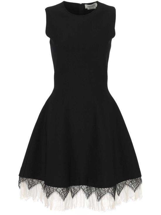 25SS 알렉산더 맥퀸 미디 원피스 833963 Q1BD21080 Black ivory