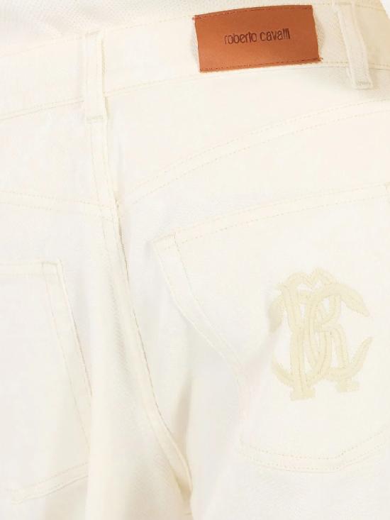 25SS 로베르토 카발리 스트레이트 팬츠 UKJ207KGN53 09088 White - ROBERTO CAVALLI