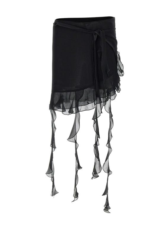 25SS MIRAE 미디 스커트 F267J03699 Black